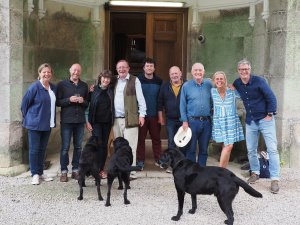 Rick Stein, his wife, and the film crew