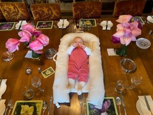 Baby Zara at breakfast