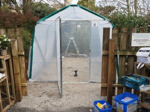 newly installed polytunnel