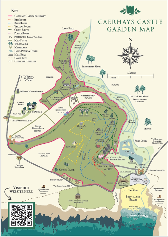 Caerhays Garden Map