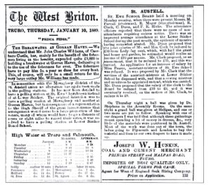 cutting from The West Briton