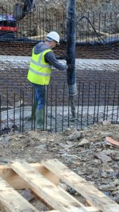 concrete for the base of the swimming pool