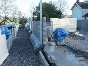 The swimming pool walls
