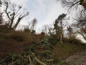 The other team is working up the drive