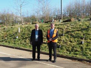Planting on the bank at Hook Norton Brewery
