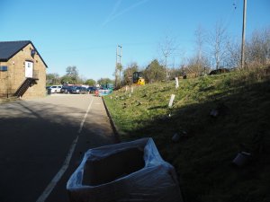 Planting on the bank at Hook Norton Brewery