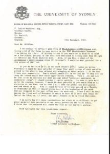letter from the University of Sydney