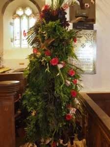 St Dorothea Flower Club in the pulpit.