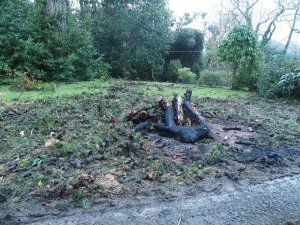 start of the clear up at Donkey Shoe