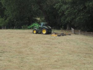 Mowing off the dead grass